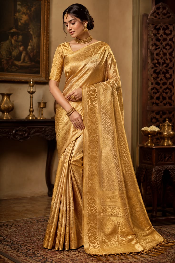 Golden Banarasi Saree